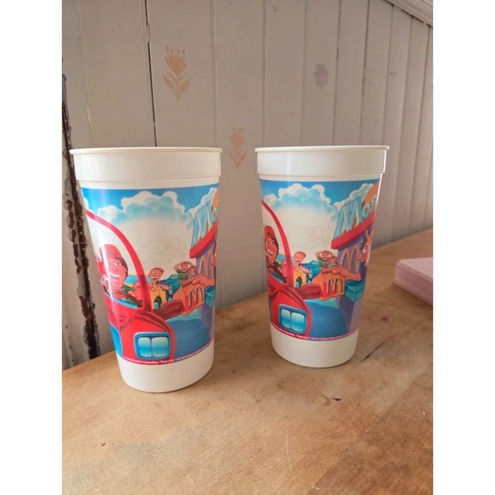 2 McDonald’s Large Drive Thru Soda Cups Vintage Late 1990s